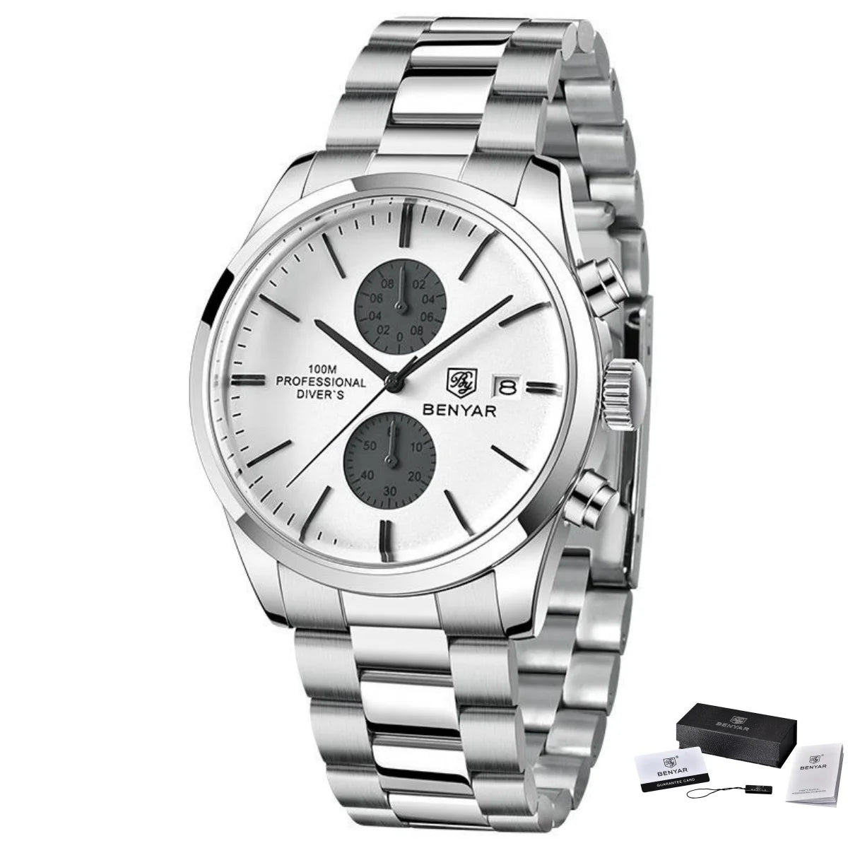 BENYAR Leather Men Quartz Wristwatches Luxury Brand 100M Waterproof Men Watch Military Sports Chronograph Watch For Men