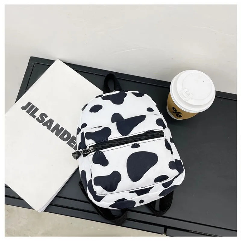 Fashion Women Mini School Backpack Zebra Leopard Textured Cute Backpack Travel Shoulder Bag Student Rucksack Canvas School Bag