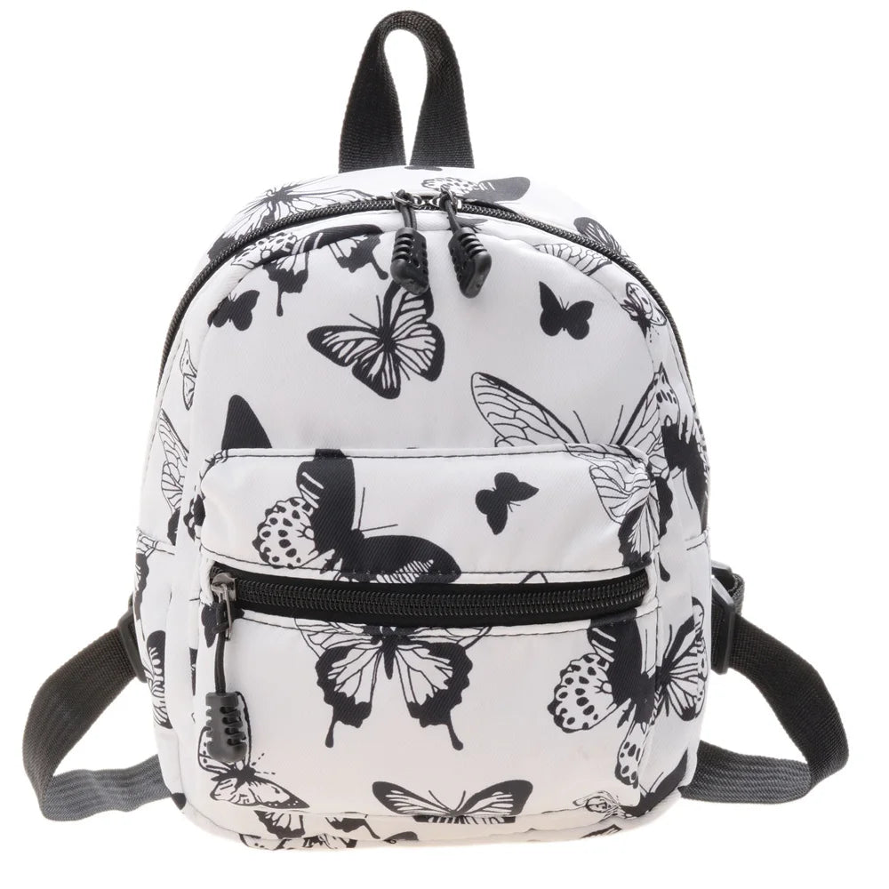 Fashion Women Mini School Backpack Zebra Leopard Textured Cute Backpack Travel Shoulder Bag Student Rucksack Canvas School Bag