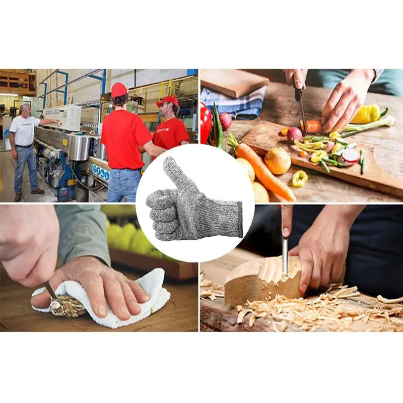1 Pair High-strength Protection Safety Anti Cut Gloves Kitchen Cut Resistant Gloves for Fish Meat Cutting Safety Gloves