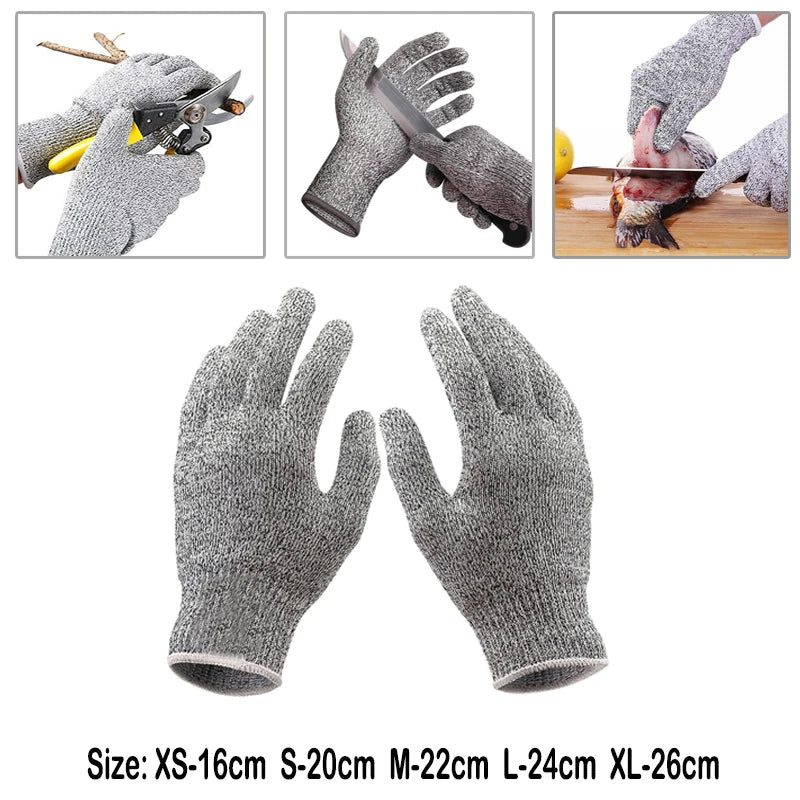 1 Pair High-strength Protection Safety Anti Cut Gloves Kitchen Cut Resistant Gloves for Fish Meat Cutting Safety Gloves